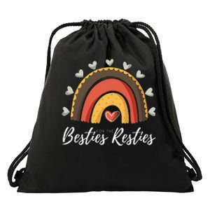 Besties For The Resties Boho Rainbow Matching Mommy and Me Drawstring Bag