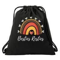 Besties For The Resties Boho Rainbow Matching Mommy and Me Drawstring Bag