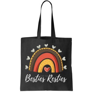 Besties For The Resties Boho Rainbow Matching Mommy and Me Tote Bag