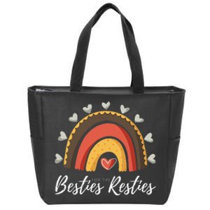 Besties For The Resties Boho Rainbow Matching Mommy and Me Zip Tote Bag