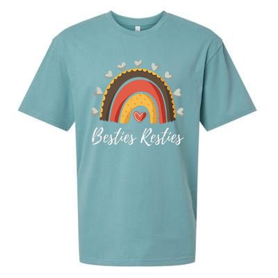 Besties For The Resties Boho Rainbow Matching Mommy and Me Sueded Cloud Jersey T-Shirt