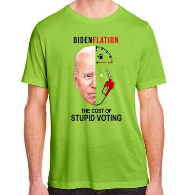 Biden Flation The Cost Of Stupid Voting Gas Funny Adult ChromaSoft Performance T-Shirt