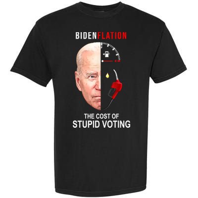 Biden Flation The Cost Of Stupid Voting Gas Funny Garment-Dyed Heavyweight T-Shirt