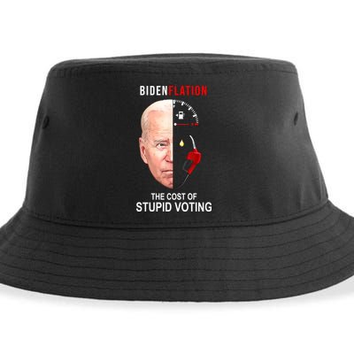 Biden Flation The Cost Of Stupid Voting Gas Funny Sustainable Bucket Hat