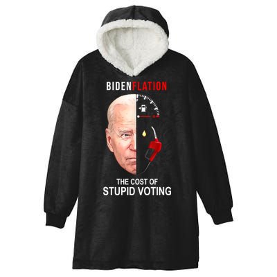 Biden Flation The Cost Of Stupid Voting Gas Funny Hooded Wearable Blanket