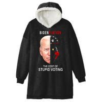 Biden Flation The Cost Of Stupid Voting Gas Funny Hooded Wearable Blanket