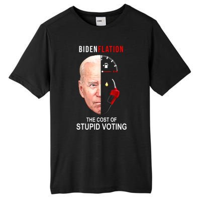 Biden Flation The Cost Of Stupid Voting Gas Funny Tall Fusion ChromaSoft Performance T-Shirt