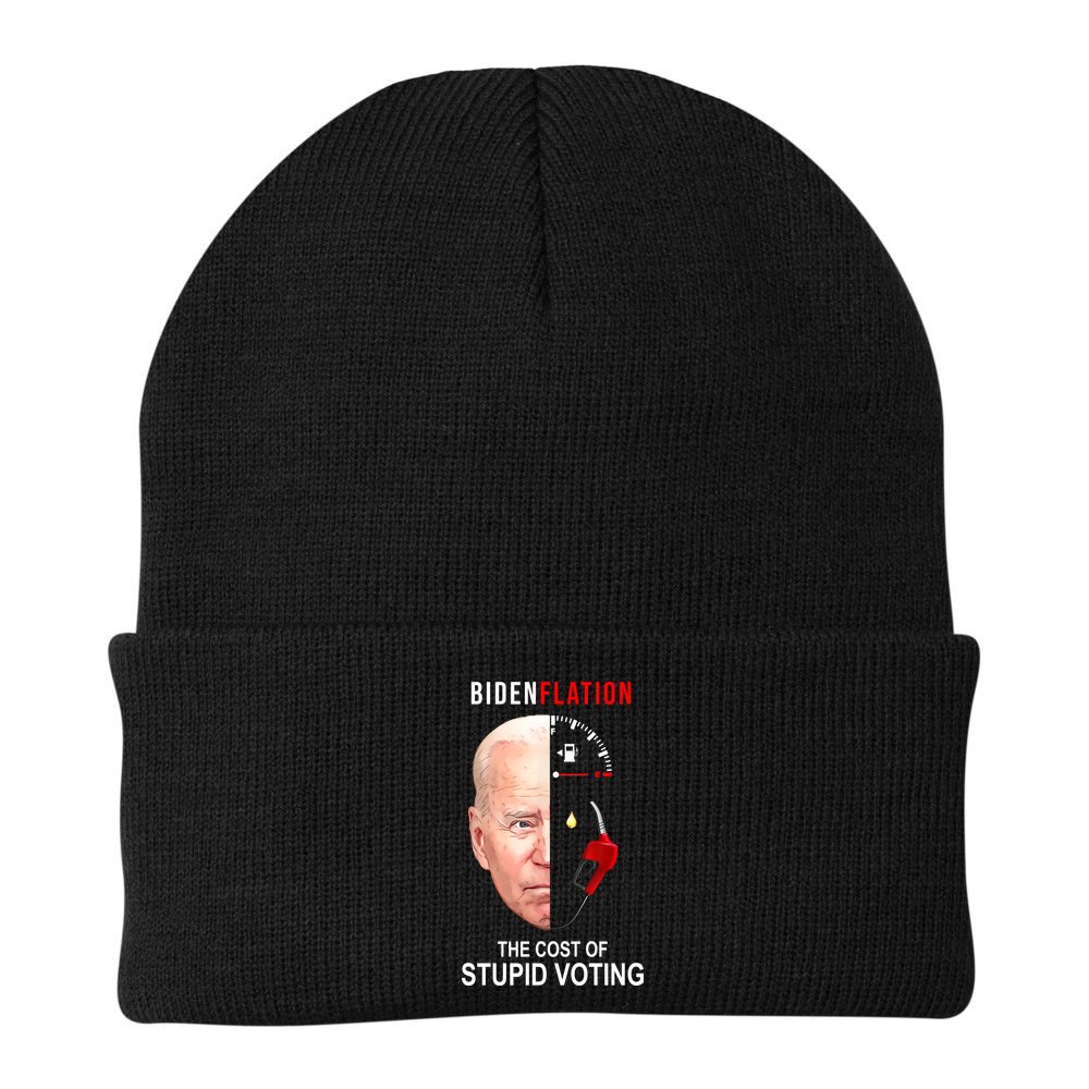 Biden Flation The Cost Of Stupid Voting Gas Funny Beanie