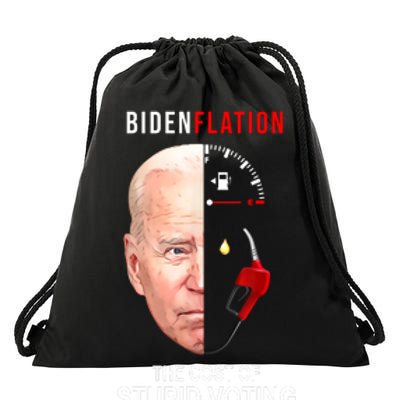 Biden Flation The Cost Of Stupid Voting Gas Funny Drawstring Bag