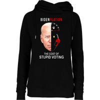 Biden Flation The Cost Of Stupid Voting Gas Funny Womens Funnel Neck Pullover Hood