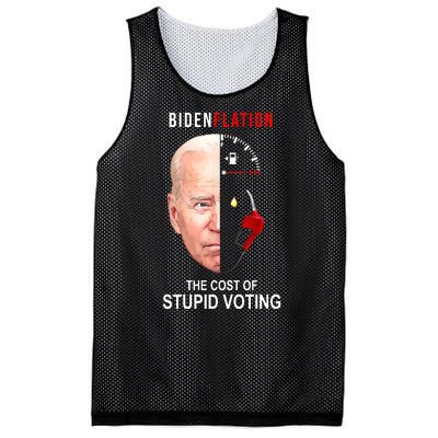 Biden Flation The Cost Of Stupid Voting Gas Funny Mesh Reversible Basketball Jersey Tank