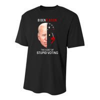 Biden Flation The Cost Of Stupid Voting Gas Funny Youth Performance Sprint T-Shirt