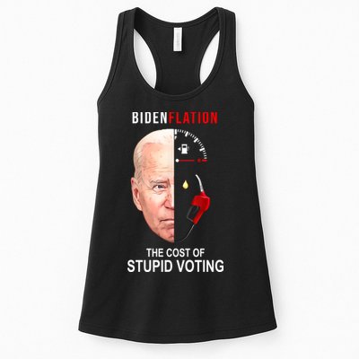 Biden Flation The Cost Of Stupid Voting Gas Funny Womens Tank Top