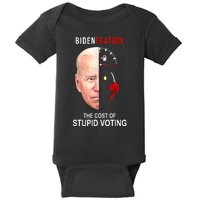 Biden Flation The Cost Of Stupid Voting Gas Funny Baby Bodysuit