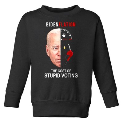 Biden Flation The Cost Of Stupid Voting Gas Funny Toddler Sweatshirt