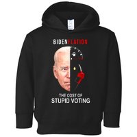 Biden Flation The Cost Of Stupid Voting Gas Funny Toddler Hoodie