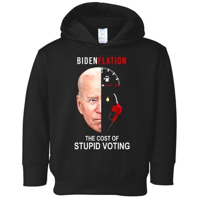 Biden Flation The Cost Of Stupid Voting Gas Funny Toddler Hoodie