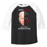 Biden Flation The Cost Of Stupid Voting Gas Funny Toddler Fine Jersey T-Shirt