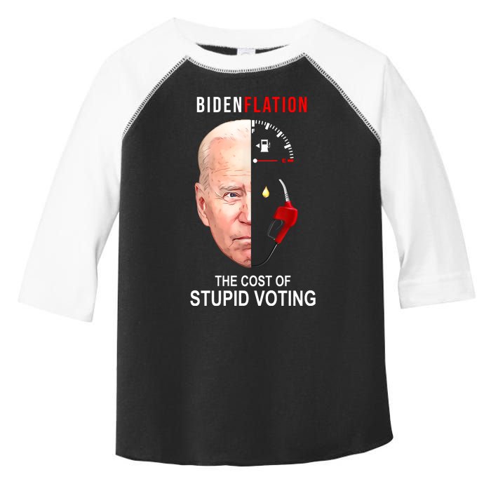 Biden Flation The Cost Of Stupid Voting Gas Funny Toddler Fine Jersey T-Shirt