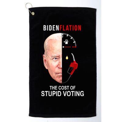 Biden Flation The Cost Of Stupid Voting Gas Funny Platinum Collection Golf Towel