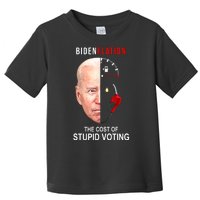 Biden Flation The Cost Of Stupid Voting Gas Funny Toddler T-Shirt