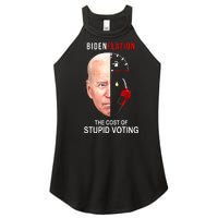 Biden Flation The Cost Of Stupid Voting Gas Funny Women's Perfect Tri Rocker Tank