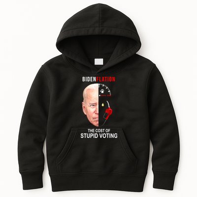 Biden Flation The Cost Of Stupid Voting Gas Funny Kids Hoodie