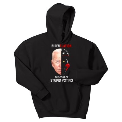 Biden Flation The Cost Of Stupid Voting Gas Funny Kids Hoodie