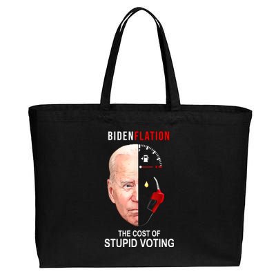 Biden Flation The Cost Of Stupid Voting Gas Funny Cotton Canvas Jumbo Tote