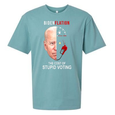 Biden Flation The Cost Of Stupid Voting Gas Funny Sueded Cloud Jersey T-Shirt