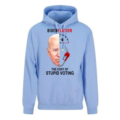 Biden Flation The Cost Of Stupid Voting Gas Funny Unisex Surf Hoodie