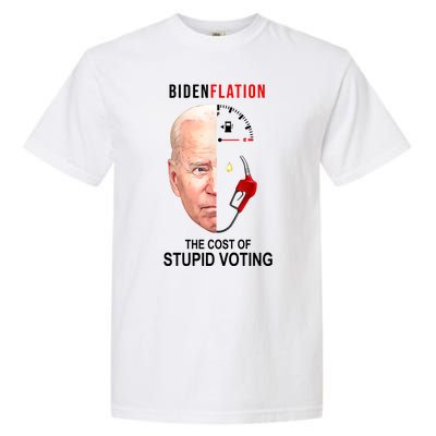 Biden Flation The Cost Of Stupid Voting Gas Funny Garment-Dyed Heavyweight T-Shirt