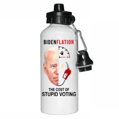 Biden Flation The Cost Of Stupid Voting Gas Funny Aluminum Water Bottle