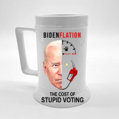 Biden Flation The Cost Of Stupid Voting Gas Funny Beer Stein