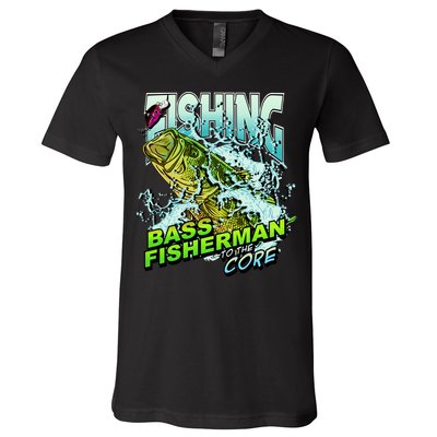 Bass Fisherman To The Core V-Neck T-Shirt