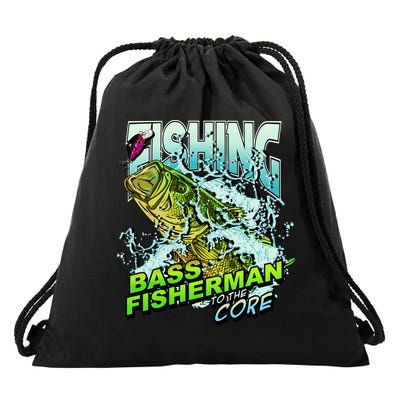 Bass Fisherman To The Core Drawstring Bag