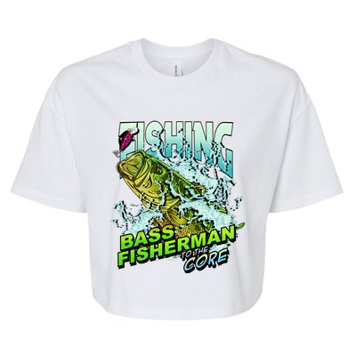 Bass Fisherman To The Core Bella+Canvas Jersey Crop Tee