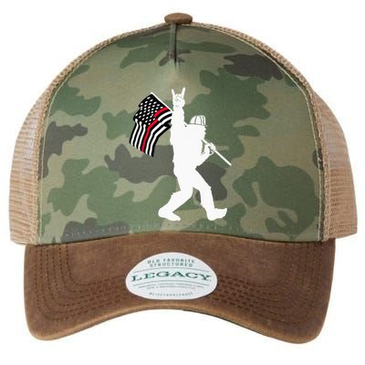 Bigfoot Firefighter Thin Red Line Flag For Dad And Mom Legacy Tie Dye Trucker Hat