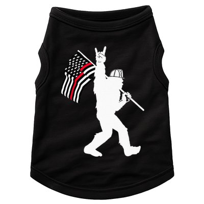Bigfoot Firefighter Thin Red Line Flag For Dad And Mom Doggie Tank
