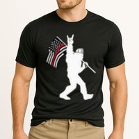 Bigfoot Firefighter Thin Red Line Flag For Dad And Mom Performance Shirt
