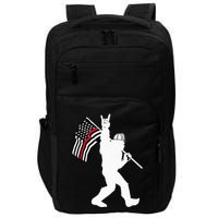 Bigfoot Firefighter Thin Red Line Flag For Dad And Mom Impact Tech Backpack