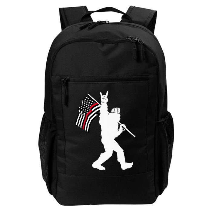 Bigfoot Firefighter Thin Red Line Flag For Dad And Mom Backpack