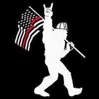 Bigfoot Firefighter Thin Red Line Flag For Dad And Mom Backpack