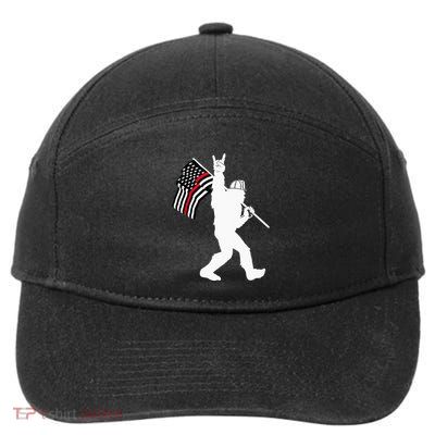 Bigfoot Firefighter Thin Red Line Flag For Dad And Mom 7-Panel Snapback Hat
