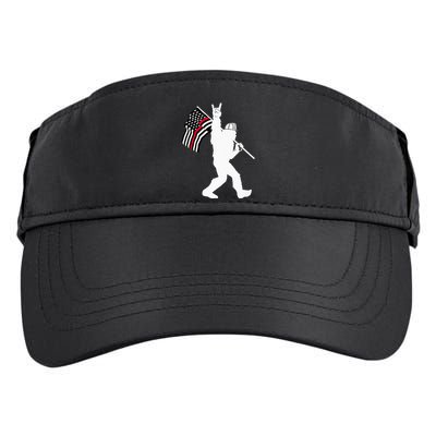 Bigfoot Firefighter Thin Red Line Flag For Dad And Mom Adult Drive Performance Visor