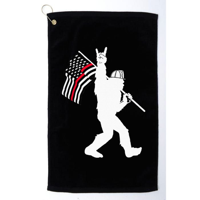 Bigfoot Firefighter Thin Red Line Flag For Dad And Mom Golf Towel