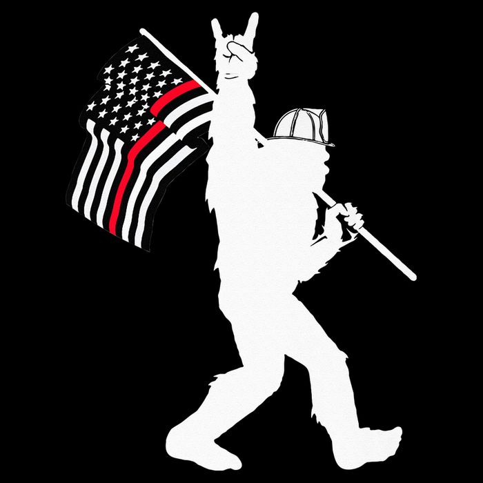Bigfoot Firefighter Thin Red Line Flag For Dad And Mom Wool Snapback Cap