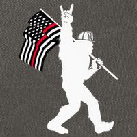 Bigfoot Firefighter Thin Red Line Flag For Dad And Mom Cotton Canvas Backpack