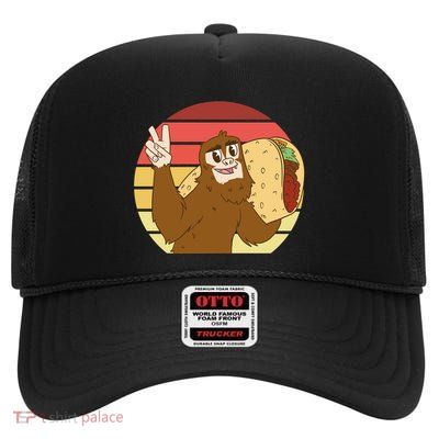 Big Foot Taco Peace Out Sunset High Crown Mesh Back Trucker Hat