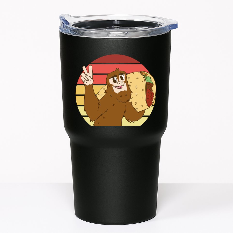 Big Foot Taco Peace Out Sunset Tumbler